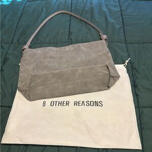 NWOT 8 Other Reasons Stone Gray Suede Betsy Slouch Tote Bag.